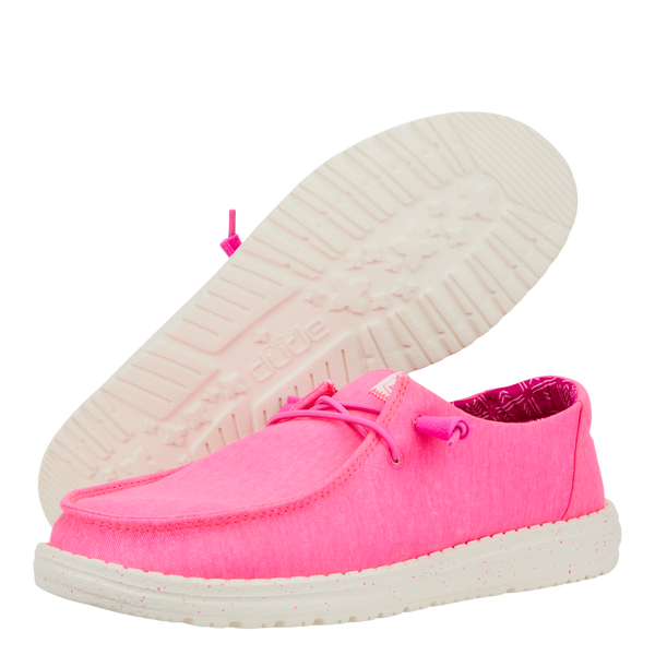 Wendy Stretch Canvas Neon Pink - Women's Casual Shoes