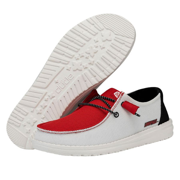 Mens HEYDUDE Wally Tri Louisville Cardinals Casual Shoe - Red / Black