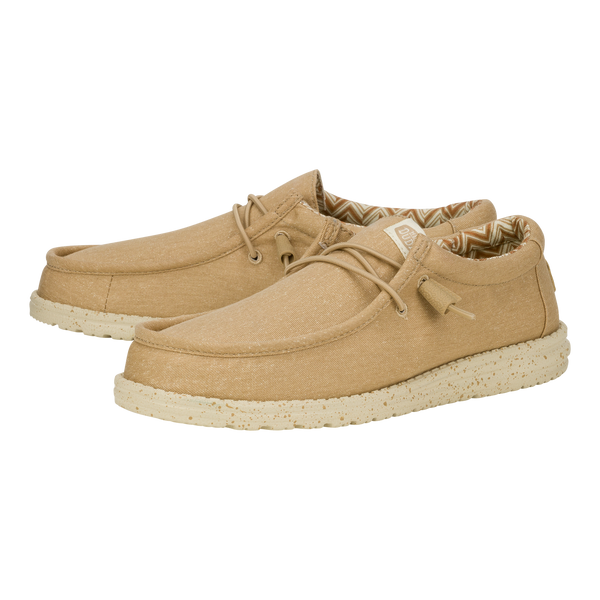 Wally Stretch Canvas Wide Tan Men s Casual Shoes HEYDUDE shoes