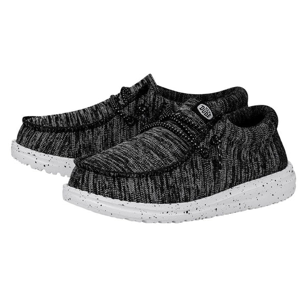 Wally Youth Sport Knit Black White - Boy's Shoes