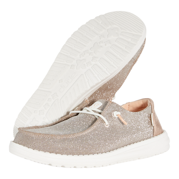 Wendy Metallic Sparkle Wide Rose Gold - Women's Casual Shoes