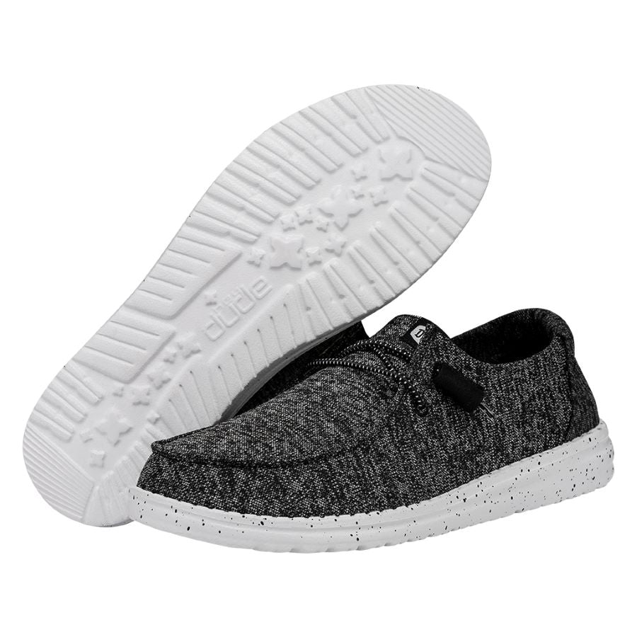 Wendy Sport Knit Black White - Women's Casual Shoes | HEYDUDE Shoes