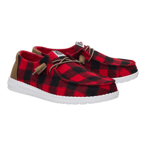 Wendy Buffalo Plaid Red and Black Plaid Women's Casual Shoes