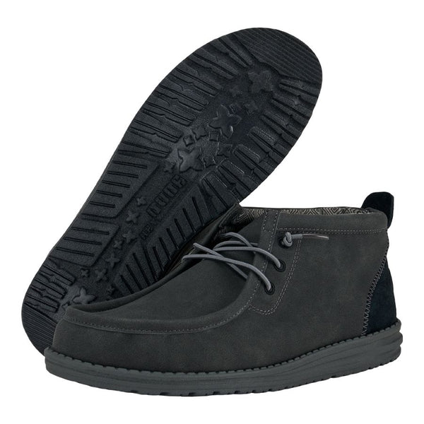 Wally Mid Leather Workwear - Black/Black