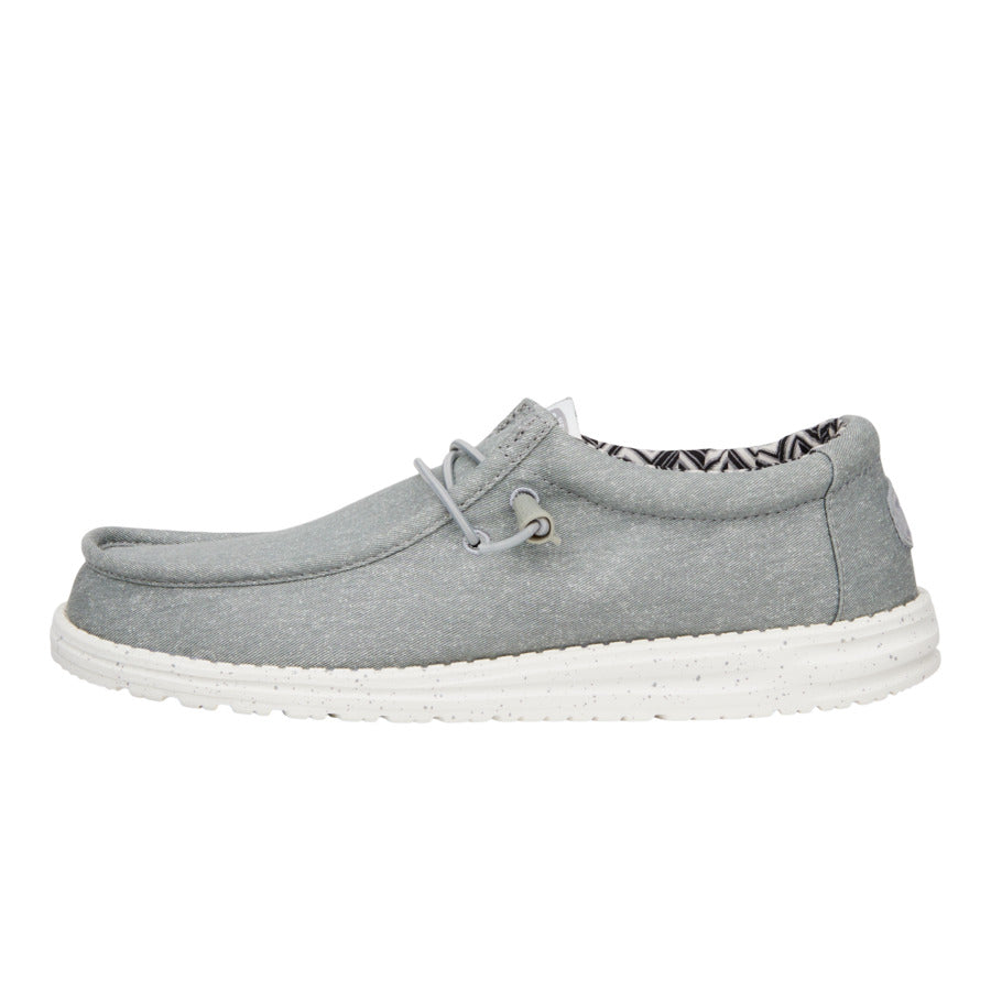 Light Grey Gray And White Hey Dudes Men's Wally Free Light Grey
