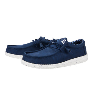 Wally Stretch Canvas Navy Men's Casual Shoes HEYDUDE shoes