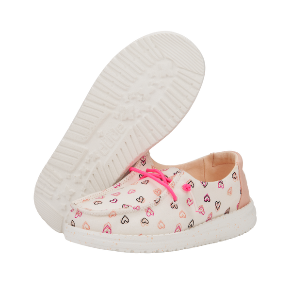 Wendy Toddler Double Hearts - White/Pink