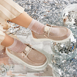 Wendy Metallic Sparkle Rose Gold Women's Casual Shoes HEYDUDE