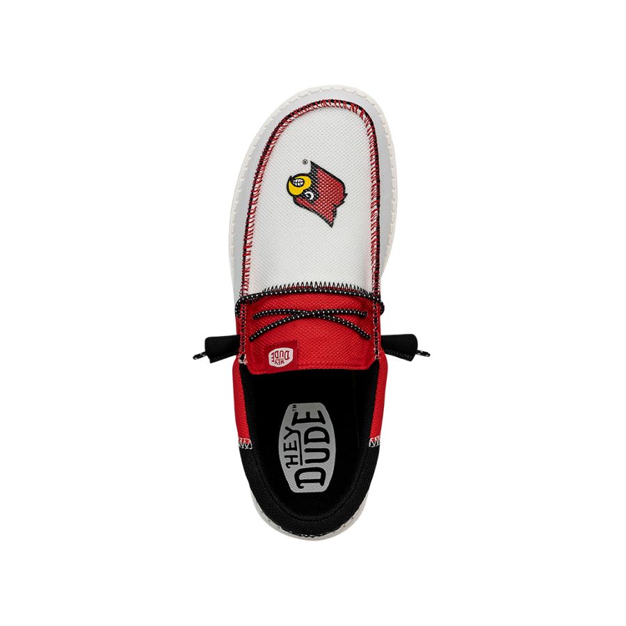 Mens HEYDUDE Wally Tri Louisville Cardinals Casual Shoe - Red / Black