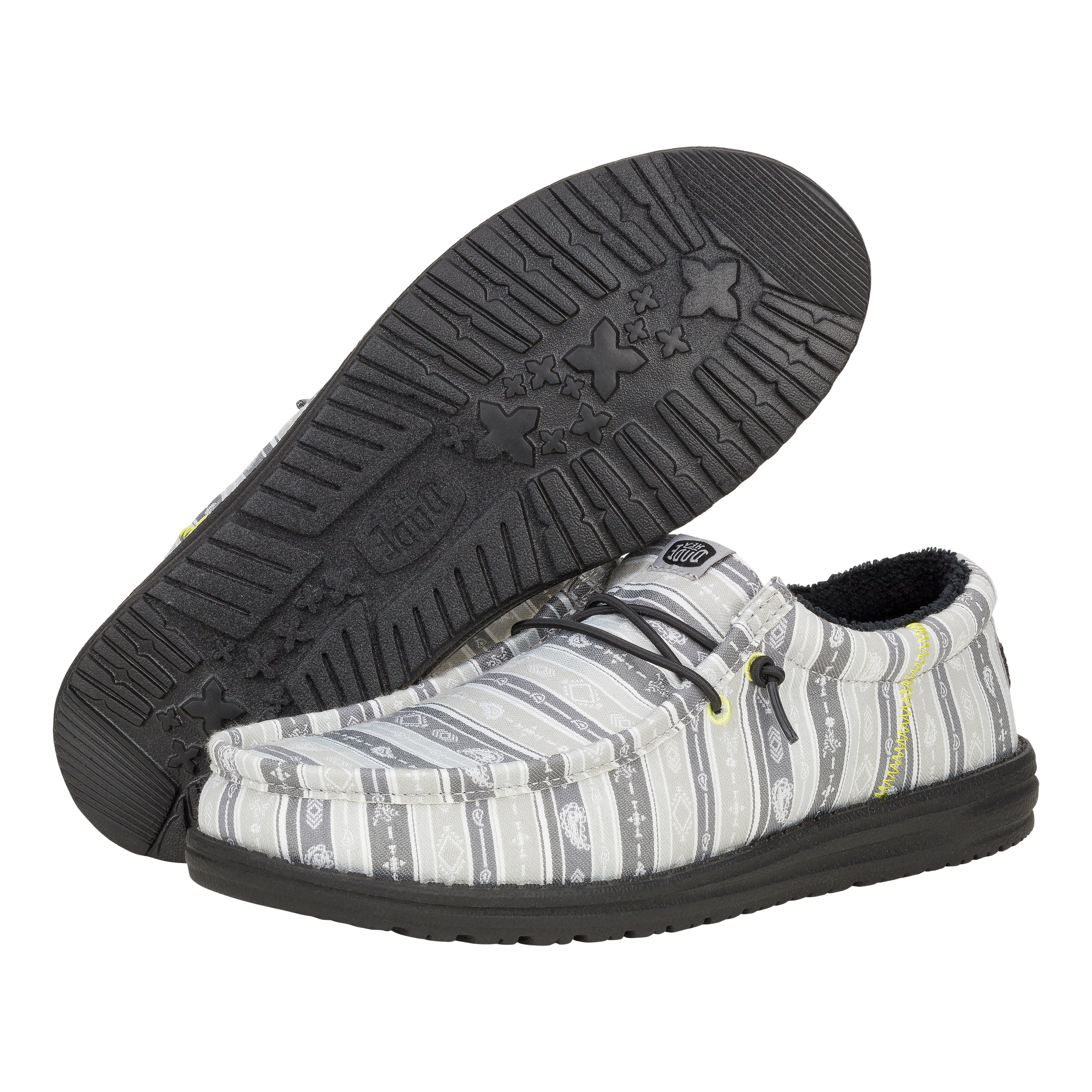 Wally Funk Surf Blanket Grey Black Men s Shoes HEYDUDE shoes
