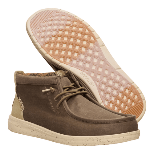 Wally Mid Gripr Stretch Canvas - Teak Brown/Multi – HEYDUDE shoes