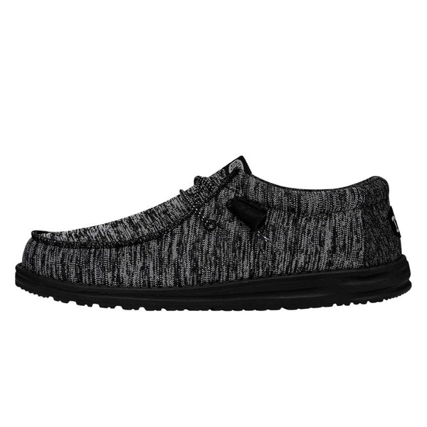 Wally Sport Knit Black/Black - Men's Casual Shoes | HEYDUDE shoes