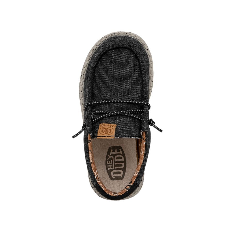 Wally Toddler Washed Canvas Black - Boy's Toddler Shoes | HEYDUDE Shoes