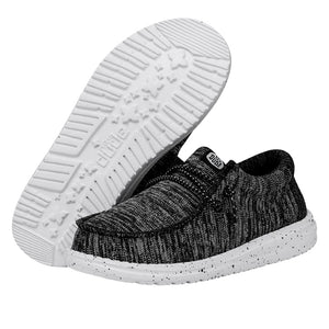 Wally Youth Sport Knit Black White - Boy's Shoes