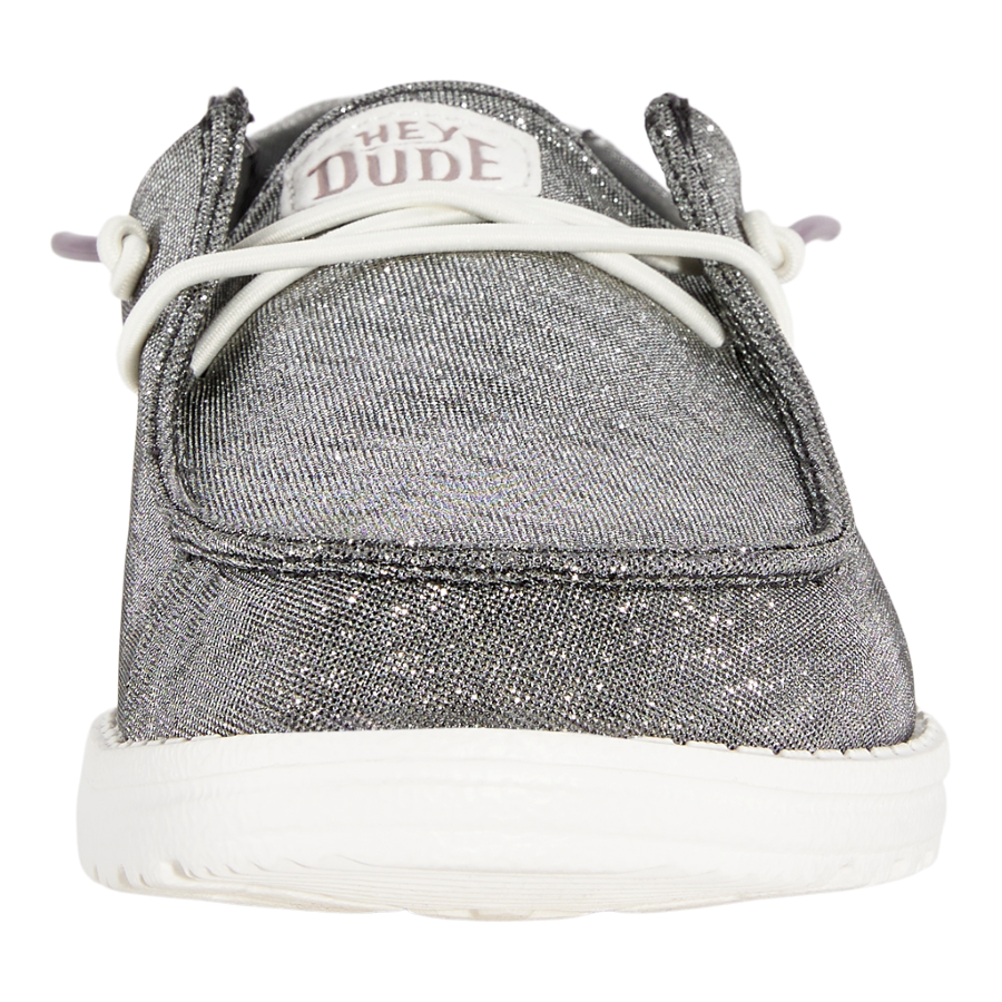 Metallic Sparkle Hey Dude Wendy Youth Hey Dudes Women White