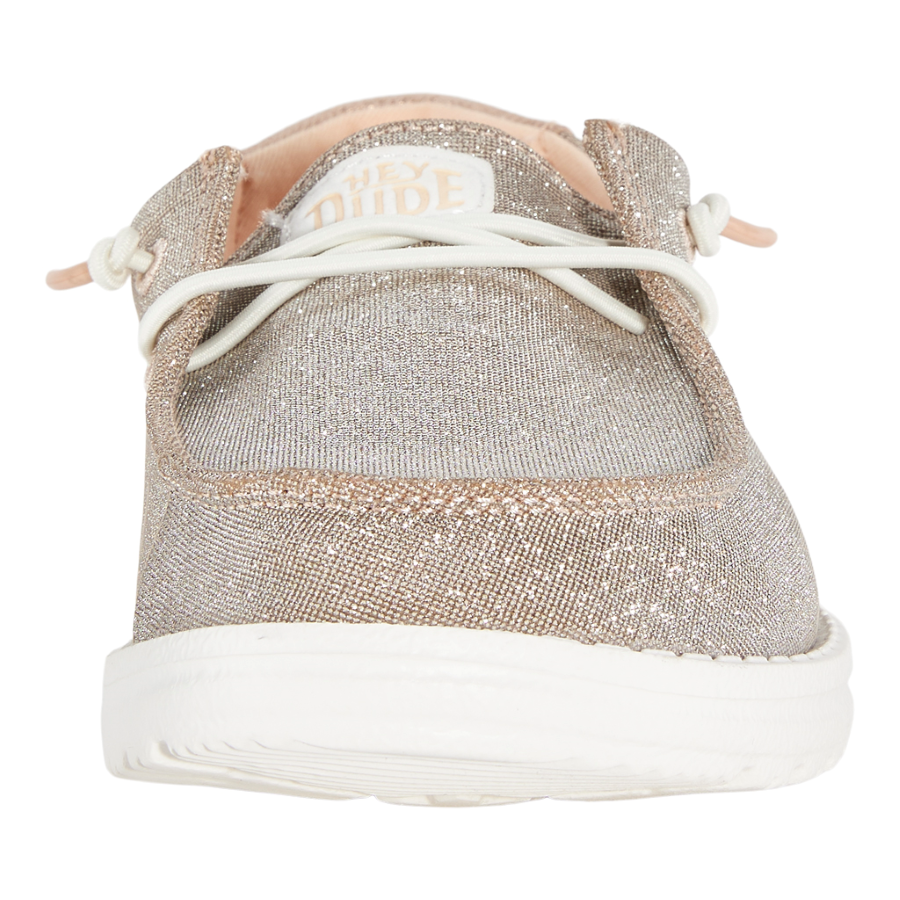 Wendy Metallic Sparkle Rose Gold Women s Casual Shoes HEYDUDE shoes