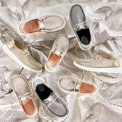 Metallic Sparkle HEYDUDE shoes