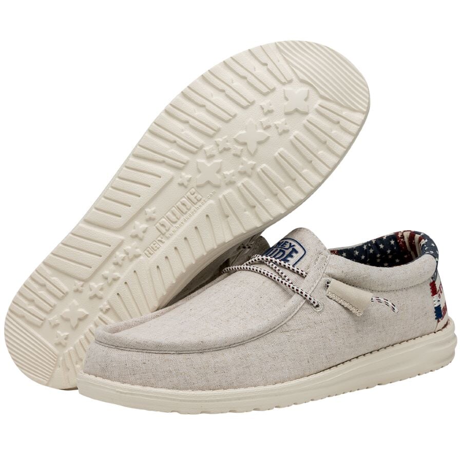 Wally Patriotic Off White Patriotic - Men's Casual Shoes | HEYDUDE shoes