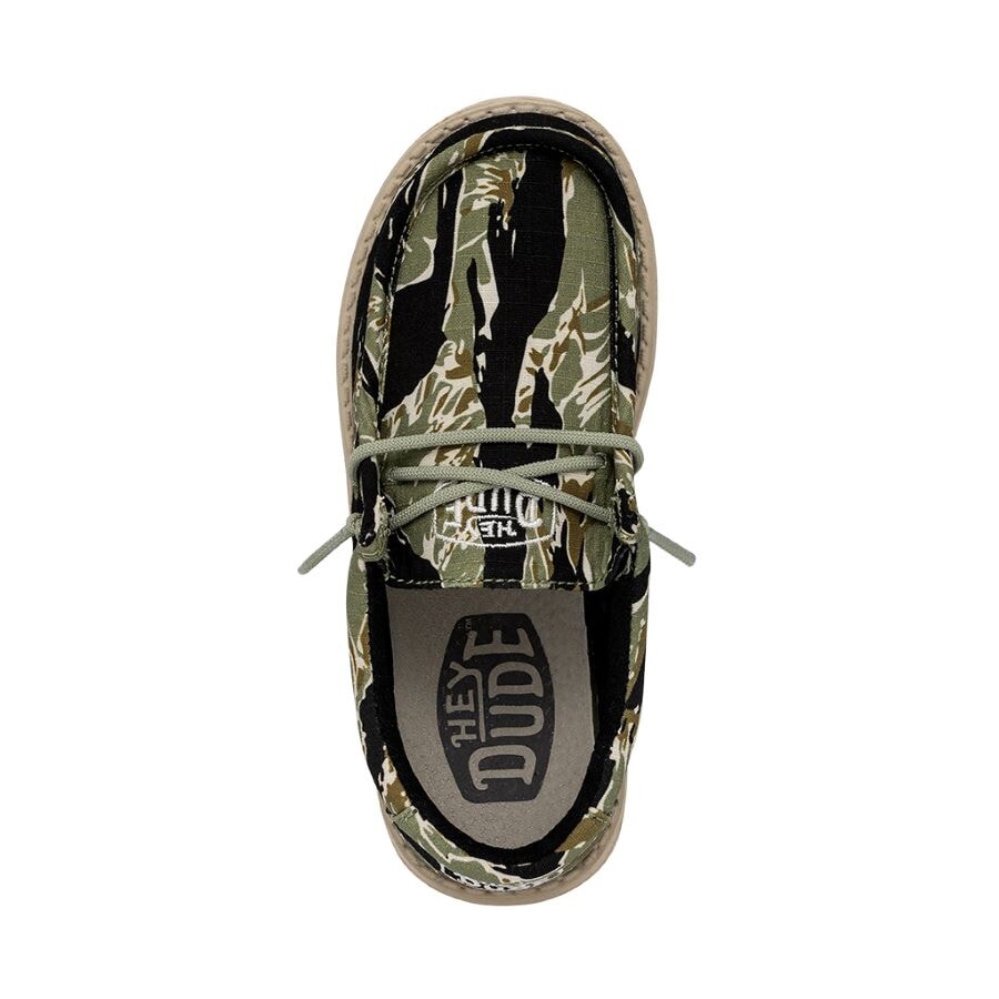 Wally Youth Camouflage Tiger Stripe Camo - Boy's Shoes | HEYDUDE Shoes
