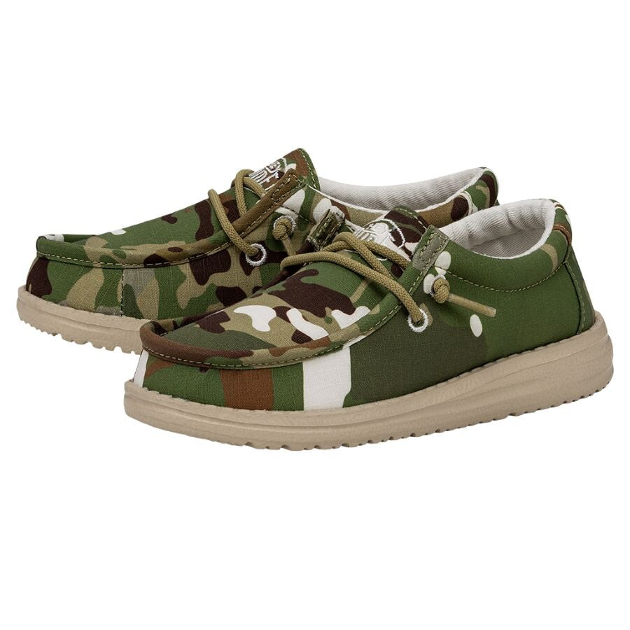 Wally Youth Camouflage Multi Camo - Boy's Shoes | HEYDUDE Shoes